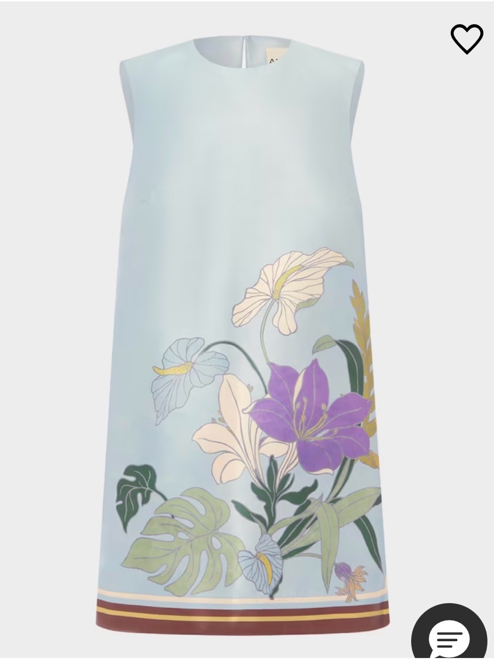 Alemais Alfie Dress size 0 Blue Sleeveless Mini Dress with Floral Print
